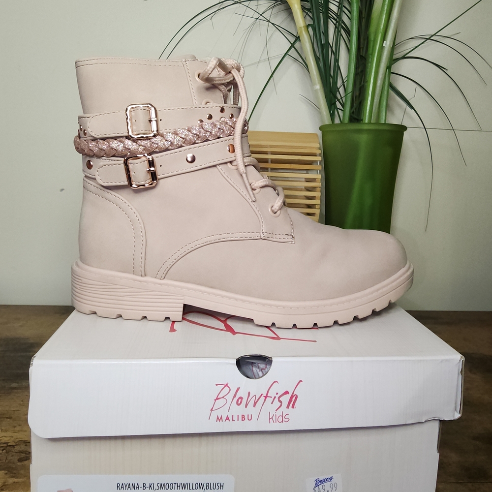 Blowfish Kids Blush Pink Boots with Braided Strap